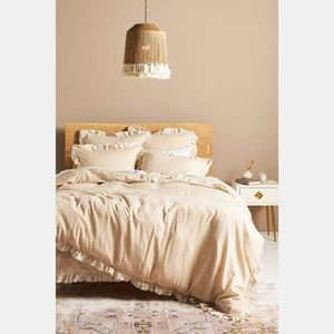 Anthropologie Susana Linen Blend Duvet Cover